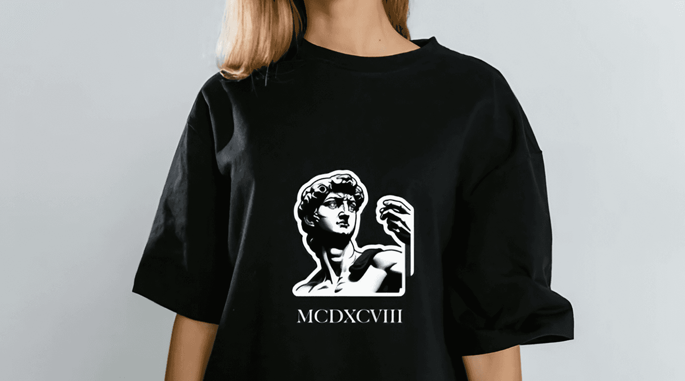 Women's black T-shirt with art design Women's black T-shirt with art design