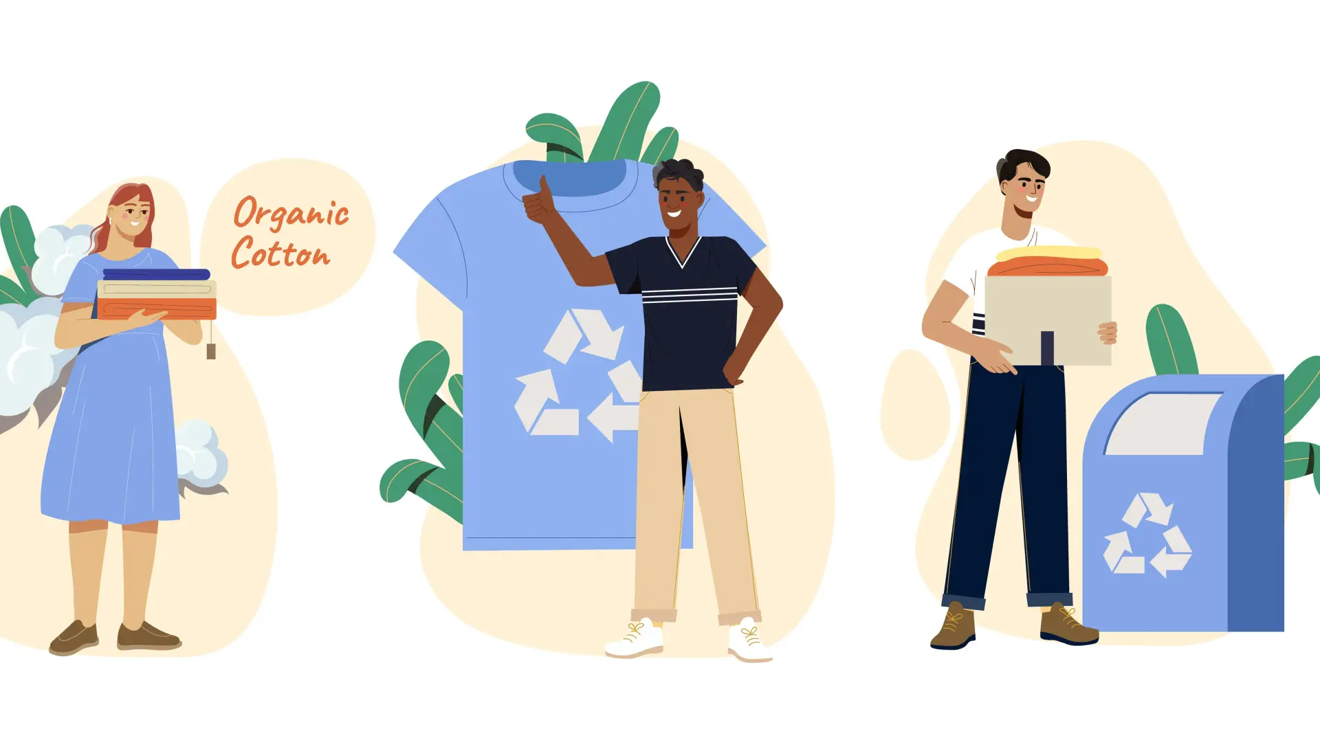 Print Sustainable T-Shirts Made from Organic Cotton People printing clothing made from organic cotton – sustainable fashion, recycling, and eco-friendly textile production