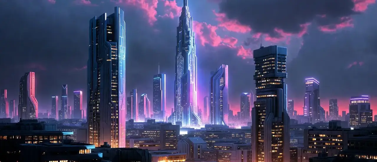 AI-generated image with Gemini and Imagen 2026 Stunning, detailed image of a futuristic cityscape, generated with Gemini and Imagen 4, neon-lit and photorealistic